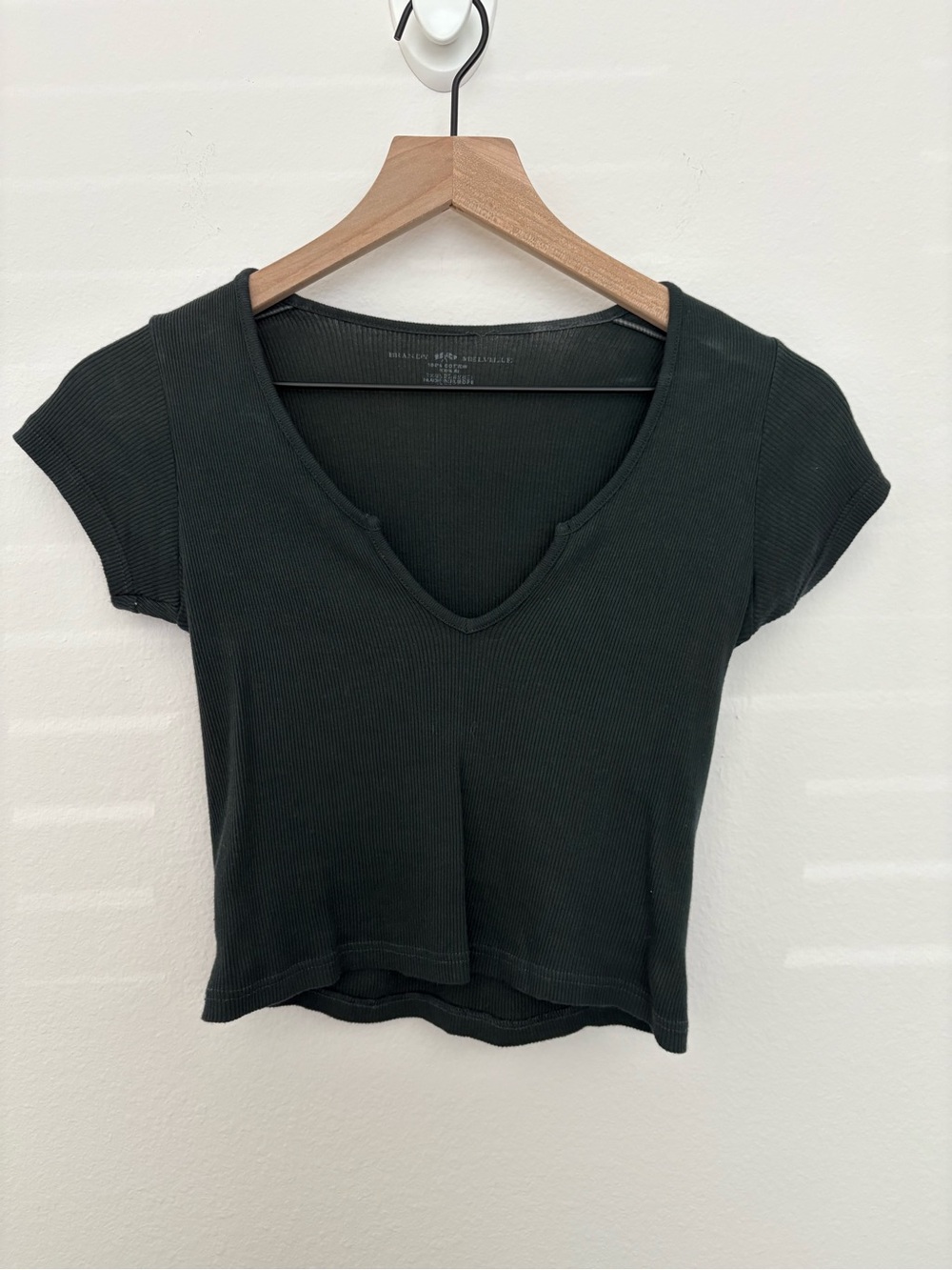 Brandy Melville Ribbed V-Neck Crop Top